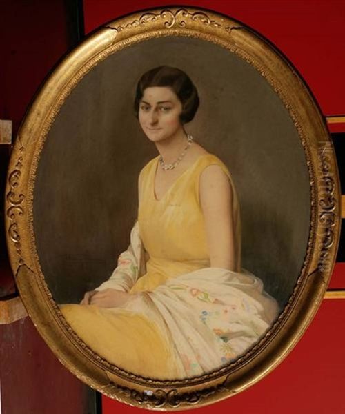 Portrait D'une Dame De Qualite Oil Painting by Firmin Baes