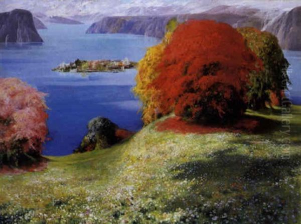 Gezicht Op Isola Bella - Lago Maggiore Oil Painting by Firmin Baes