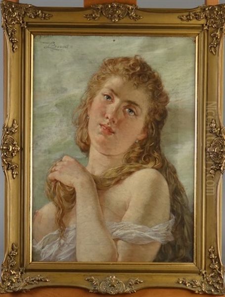 Portrait De Femme Oil Painting by Lionel-Oscar Baes