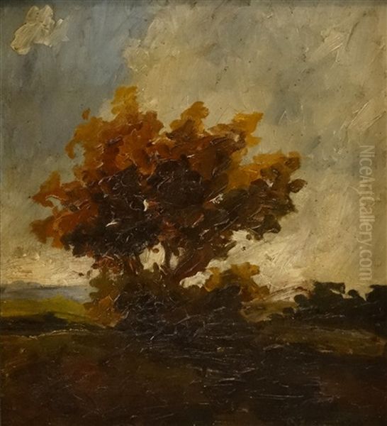 Autumn Oil Painting by Aurel Baesu