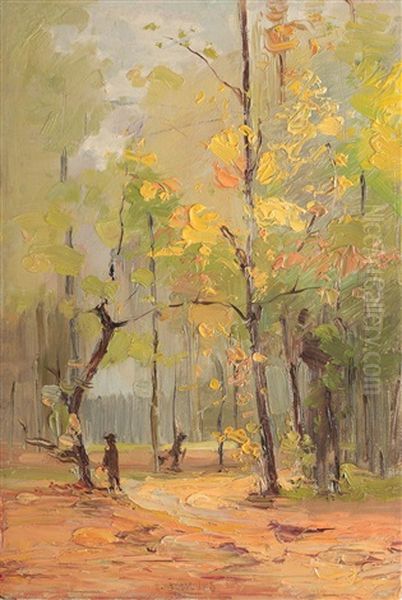 Autumn Landscape Oil Painting by Aurel Baesu