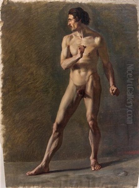 Academie D'homme Oil Painting by Alexis Bafcop