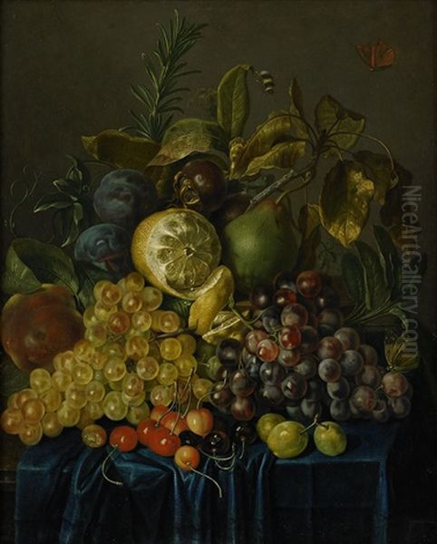 Fruktstilleben Oil Painting by Johann Daniel Bager