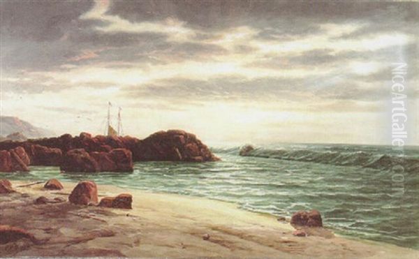 Santa Barbara Coastal Scene Oil Painting by Henry Howard Bagg