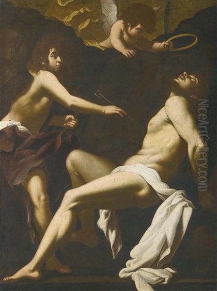 Saint Sebastian Succoured By The Angels Oil Painting by Cavaliere Giovanni Baglione