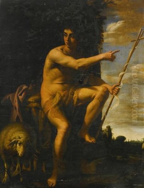 Saint John The Baptist In The Wilderness Oil Painting by Cavaliere Giovanni Baglione