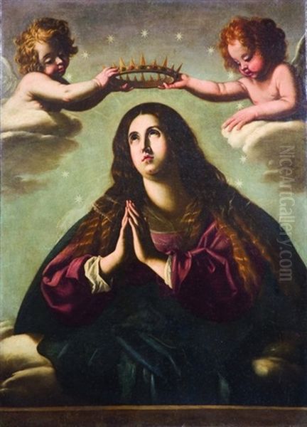 La Vergine Incoronata Da Due Angeli Oil Painting by Cavaliere Giovanni Baglione