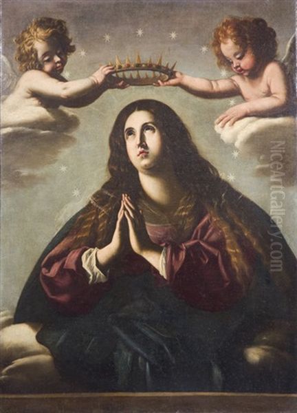 La Vergine Incoronata Da Due Angeli Oil Painting by Cavaliere Giovanni Baglione