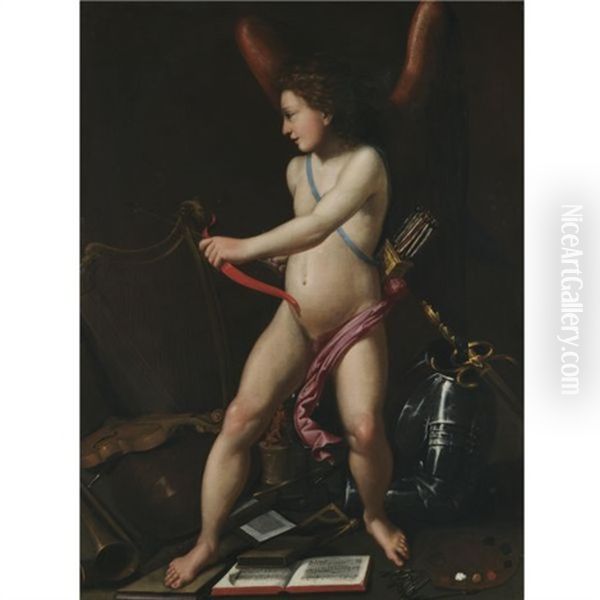 Omnia Vincit Amor Oil Painting by Cavaliere Giovanni Baglione