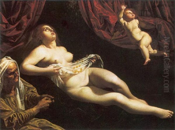 Danae Oil Painting by Cavaliere Giovanni Baglione