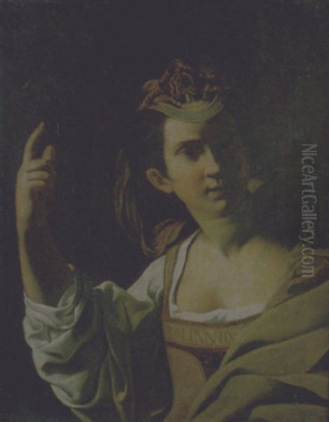 Polimnia Oil Painting by Cavaliere Giovanni Baglione