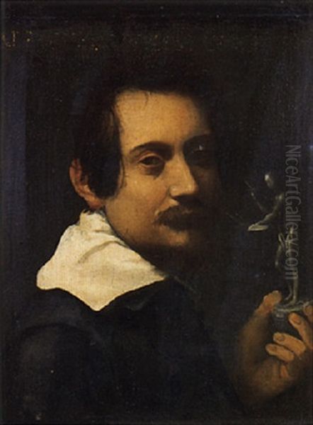 Portrait Of A Sculptor Holding A Sculpture Oil Painting by Cavaliere Giovanni Baglione