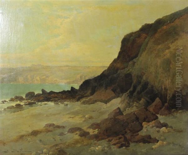 Cote Rocheuse, Presqu'ile Du Cotentin Oil Painting by Jules Bahieu