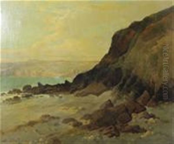 Cote Rocheuse, Presqu'ile Du Cotentin Oil Painting by Jules Bahieu