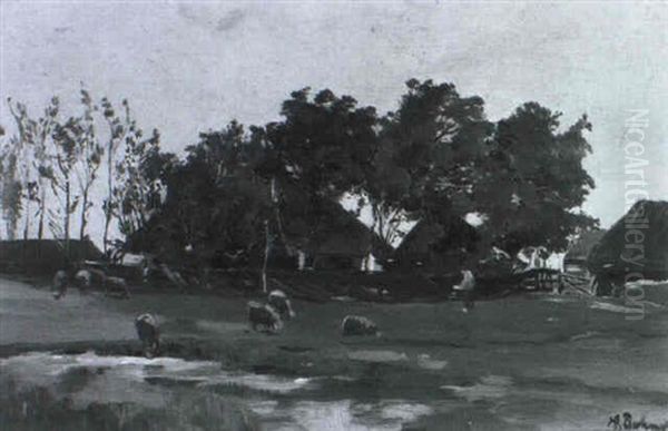 Hollandische Farm Oil Painting by Hermann Bahner