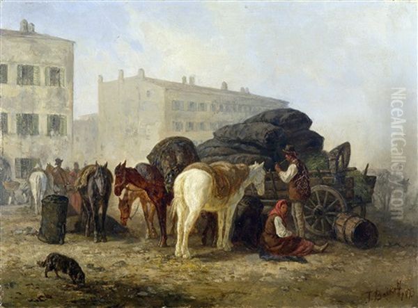 Markttag Oil Painting by Fedor Baikoff