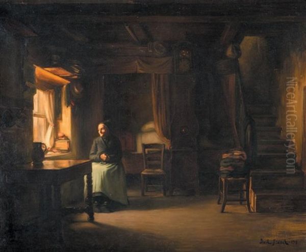 Femme Dans Un Interieur Oil Painting by Franck Antoine Bail