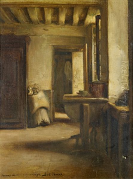 Interior Oil Painting by Franck Antoine Bail