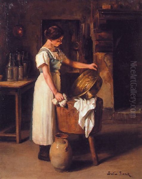 The Kitchen Maid Oil Painting by Franck Antoine Bail