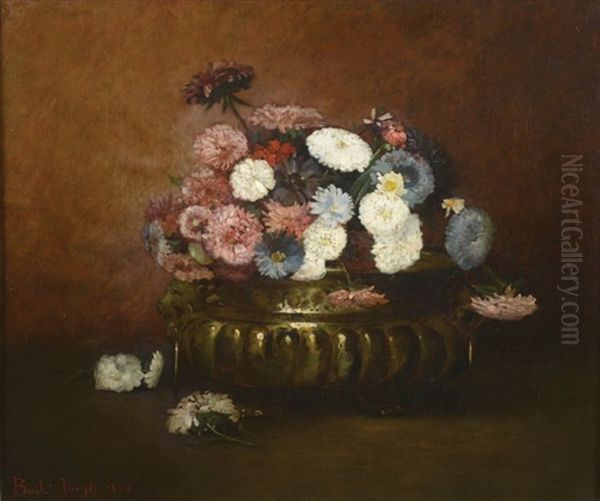 Bouquet De Fleurs Dans Une Jardiniere Oil Painting by Joseph Bail