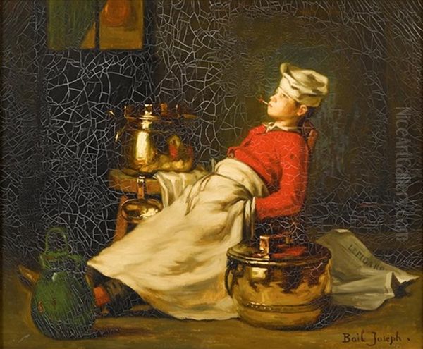 Kitchen Boy Oil Painting by Joseph Bail