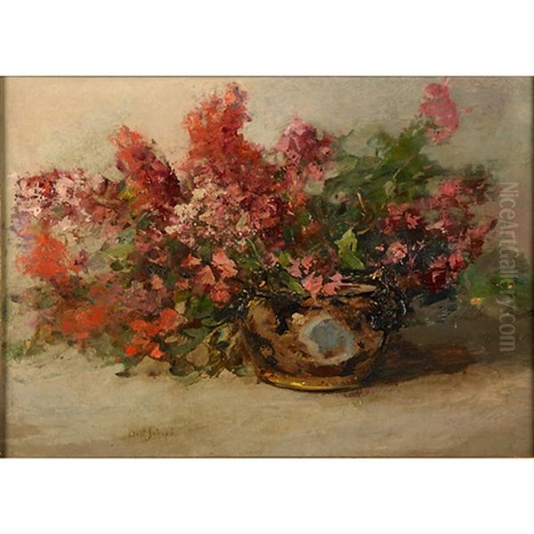 A Floral Arrangement Oil Painting by Joseph Bail