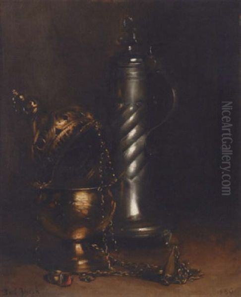 Nature Morte Au Pichet En Etain Oil Painting by Joseph Bail