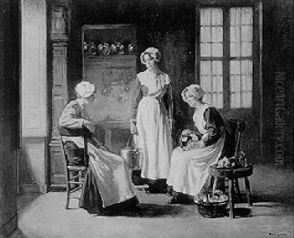 The Kitchen Maids Oil Painting by Joseph Bail