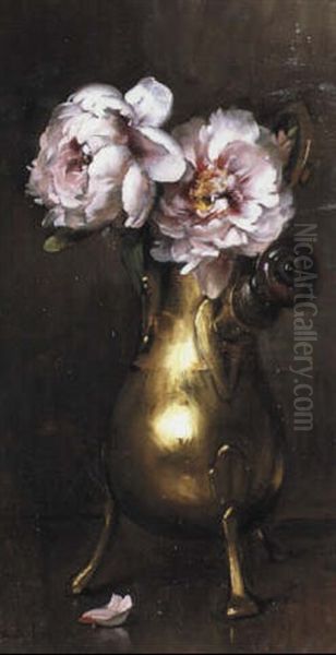 Still Life Of Flowers Oil Painting by Joseph Bail