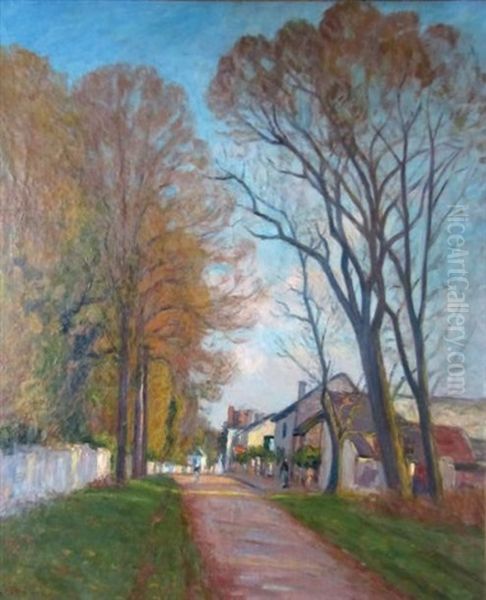 Rue De Village Oil Painting by Louis Le Bail