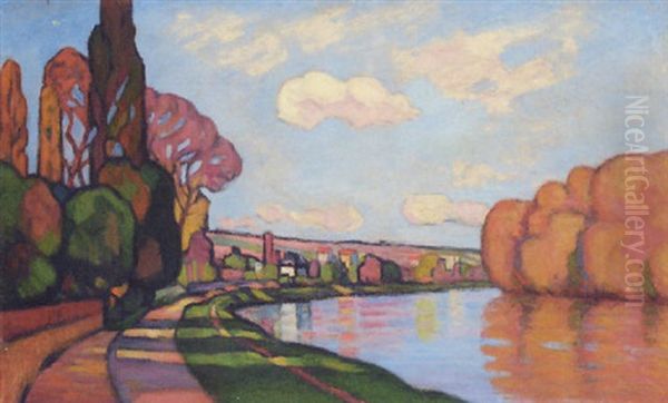 The Bend Of The River Oil Painting by Louis Le Bail