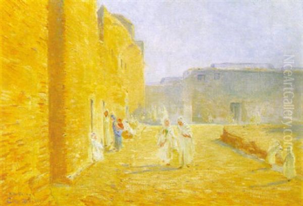 Rue Animee A Sidi Okba Oil Painting by Ernst Baillet