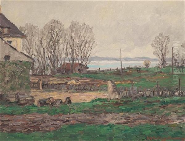 Bords Du Lac De Neuchatel Oil Painting by Charles Baillon-Vincennes