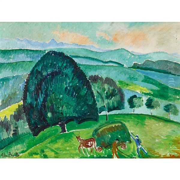 Paysage De La Campagne Bernoise (le Gros Chataignier) Oil Painting by Alice Bailly