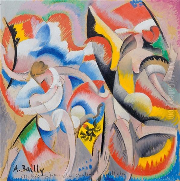 Au Triomphe Des Couleurs Alliees Oil Painting by Alice Bailly