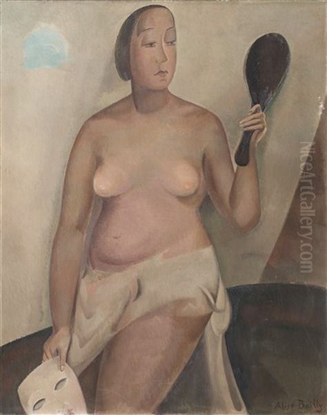 Nu Au Miroir Oil Painting by Alice Bailly