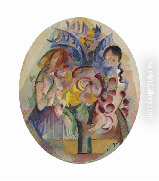 Jeune Fille Au Bouquet by Alice Bailly