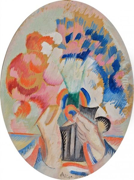 Bouquet Tricolore Oil Painting by Alice Bailly