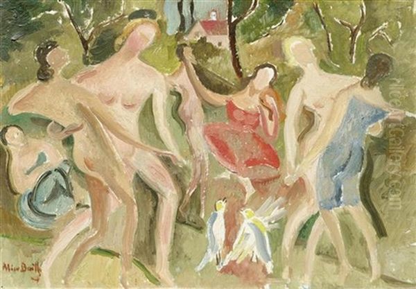 Danseuses (le Caprice Des Belles) Oil Painting by Alice Bailly