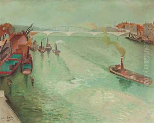 La Seine Oil Painting by Alice Bailly