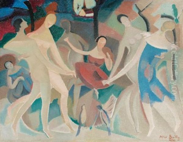 La Joie Dans La Foret (joy In The Woods) Oil Painting by Alice Bailly