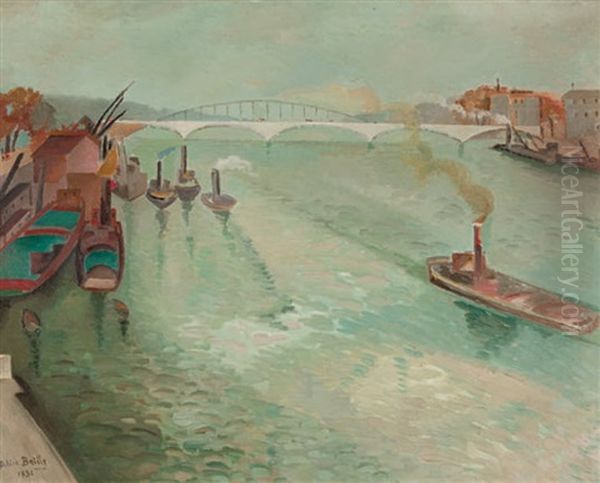 La Seine Oil Painting by Alice Bailly