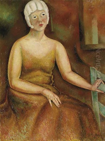 Jeune Femme A La Perruque Blanche Oil Painting by Alice Bailly