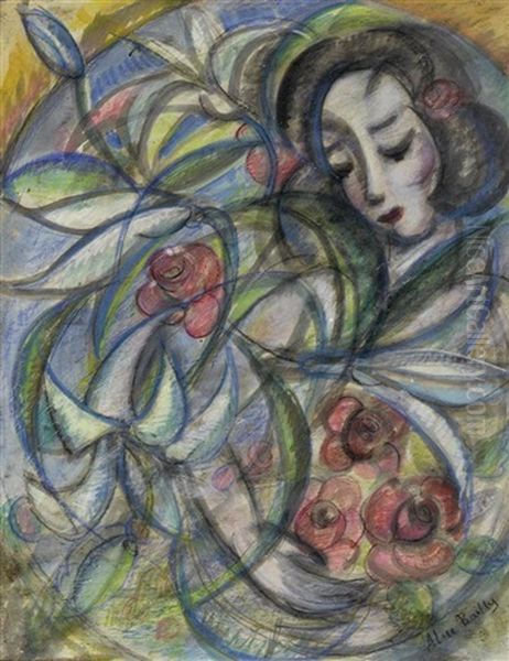 Frau Mit Blumen Oil Painting by Alice Bailly