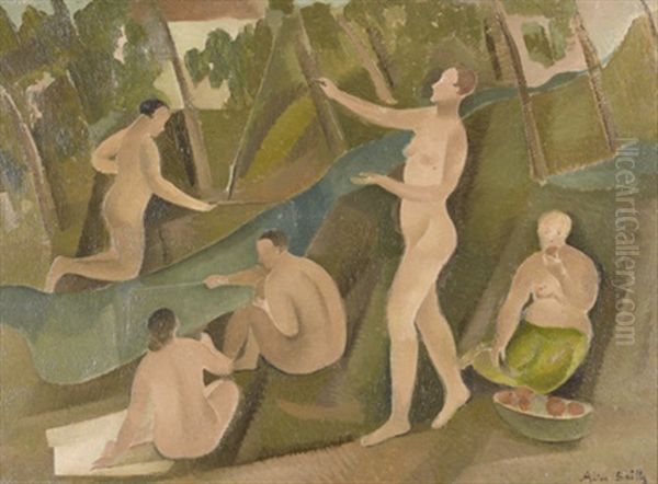 Au Bord Du Ruisseau Oil Painting by Alice Bailly