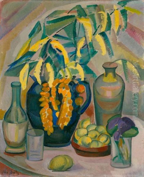 Nature Morte Aux Mimosas (still Life With Mimosas) Oil Painting by Alice Bailly