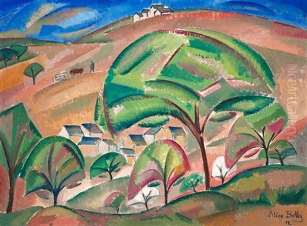 Paysage A Orsay (l'arbre Vert) Oil Painting by Alice Bailly