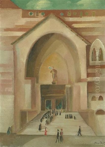 L'heure De La Messe, Oder: Sortie De Messe Oil Painting by Alice Bailly