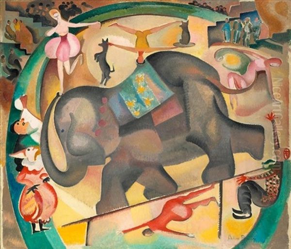 L'elephant Oil Painting by Alice Bailly