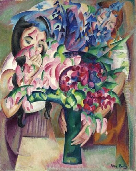 Bouquet Et Visages Oil Painting by Alice Bailly